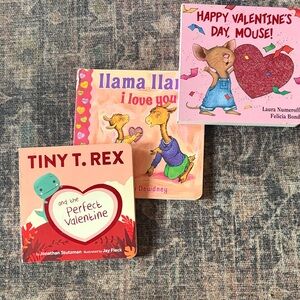 Children's Valentine's Day Book Set hard cover Llama Llama, Mouse, and T. Rex